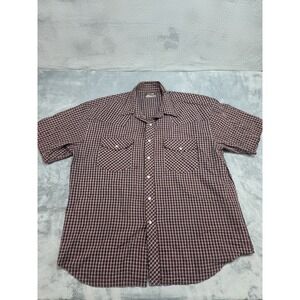Outlaw Western Wear Plaid Pearl Snap Button Down Men's Size 2X Short Sleeve